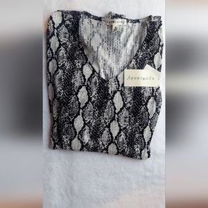 NWT Junior's Eye Candy Long Sleeve Animal Print Bodysuit Size XL